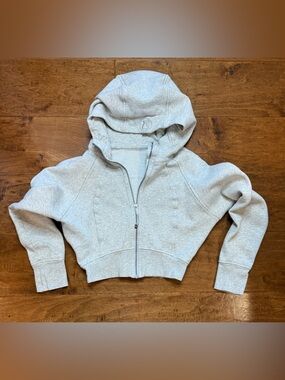 Lululemon Scuba Cropped Fitted Zip Hoodie Gray Size 6